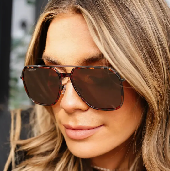 TopFoxx Nova Brown Sunglasses-Sunglasses-topfoxx-The Silo Boutique, Women's Fashion Boutique Located in Warren and Grand Forks North Dakota