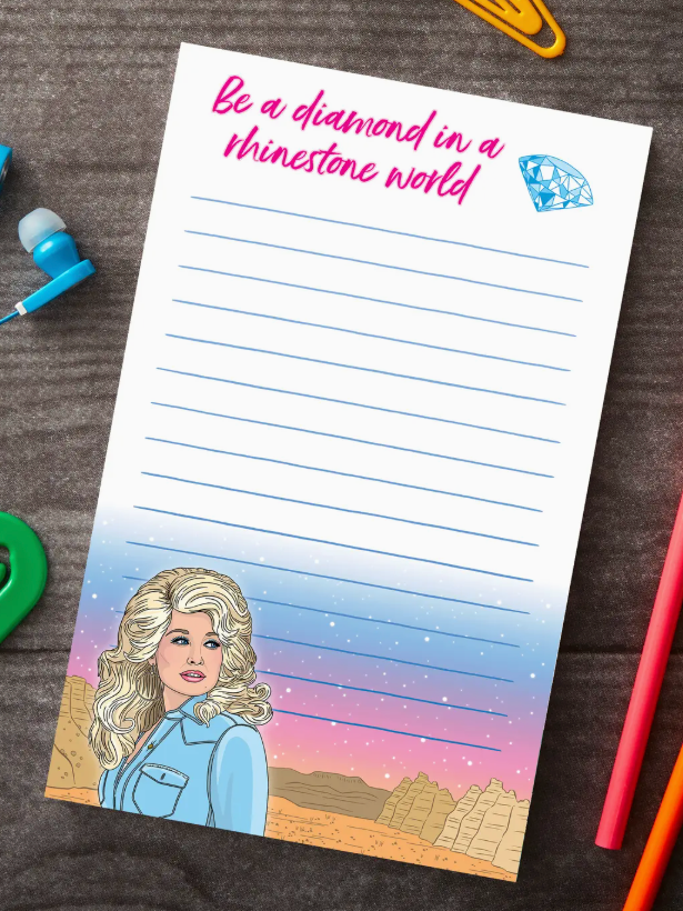 Dolly Diamond in A Rhinestone World Stationery-note pads-fair-The Silo Boutique, Women's Fashion Boutique Located in Warren and Grand Forks North Dakota