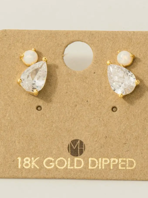 Rhinestone Teardrop Earrings-Earrings-Fame-The Silo Boutique, Women's Fashion Boutique Located in Warren and Grand Forks North Dakota
