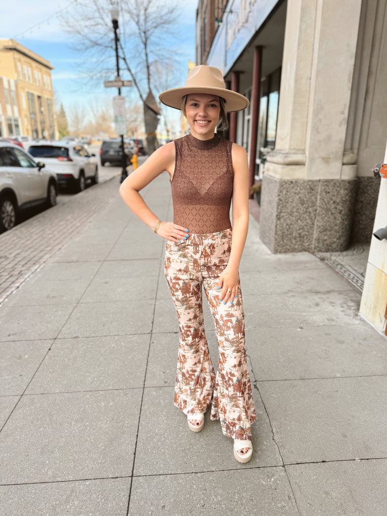 Yava Country Mesh Bell Bottoms-Pants-destash-The Silo Boutique, Women's Fashion Boutique Located in Warren and Grand Forks North Dakota