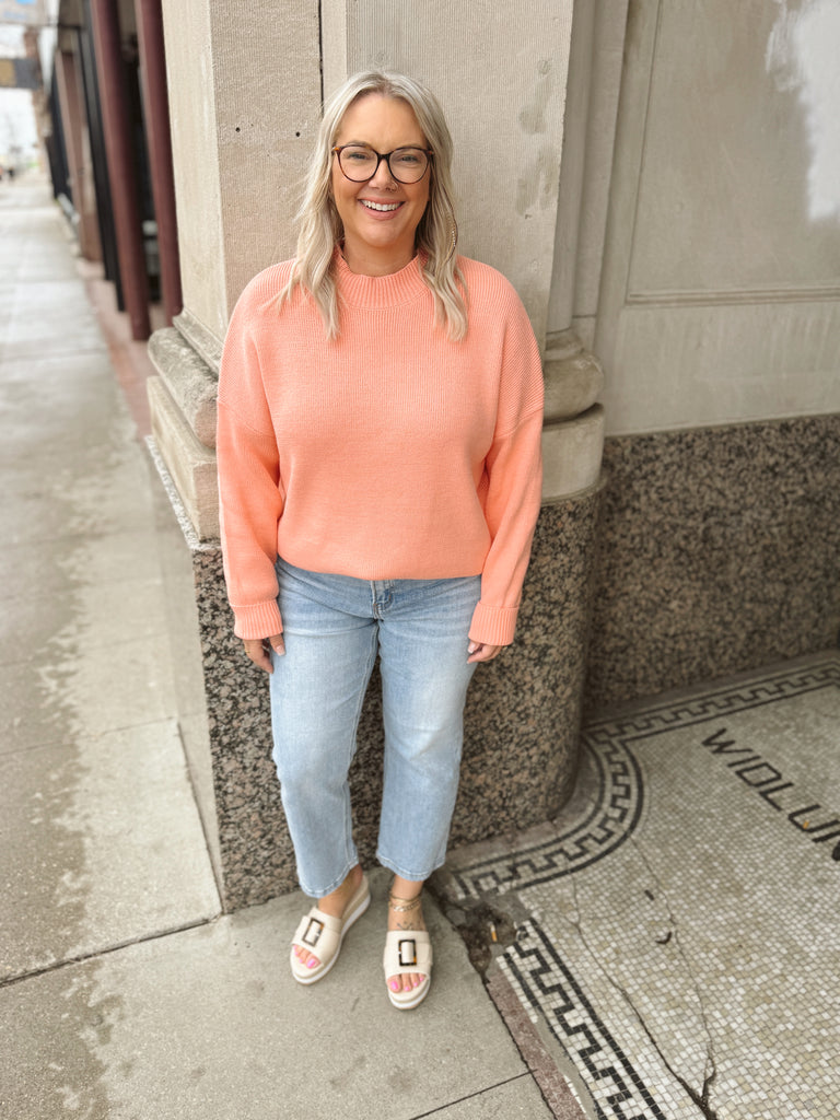 Salmon Sweater-Sweaters-by together-The Silo Boutique, Women's Fashion Boutique Located in Warren and Grand Forks North Dakota