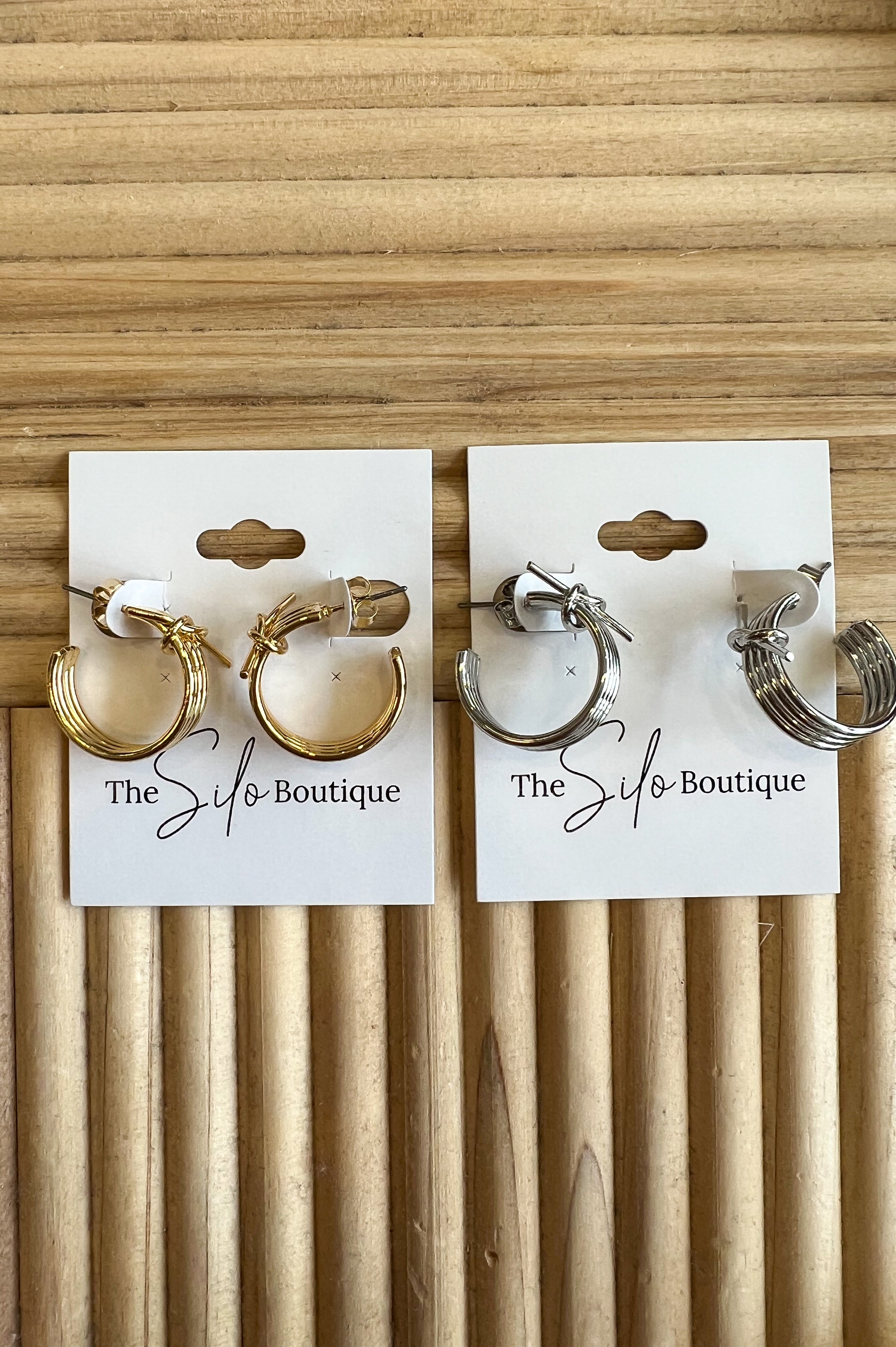 Fine Line Mini Hoop Earrings-Earrings-Fame-The Silo Boutique, Women's Fashion Boutique Located in Warren and Grand Forks North Dakota