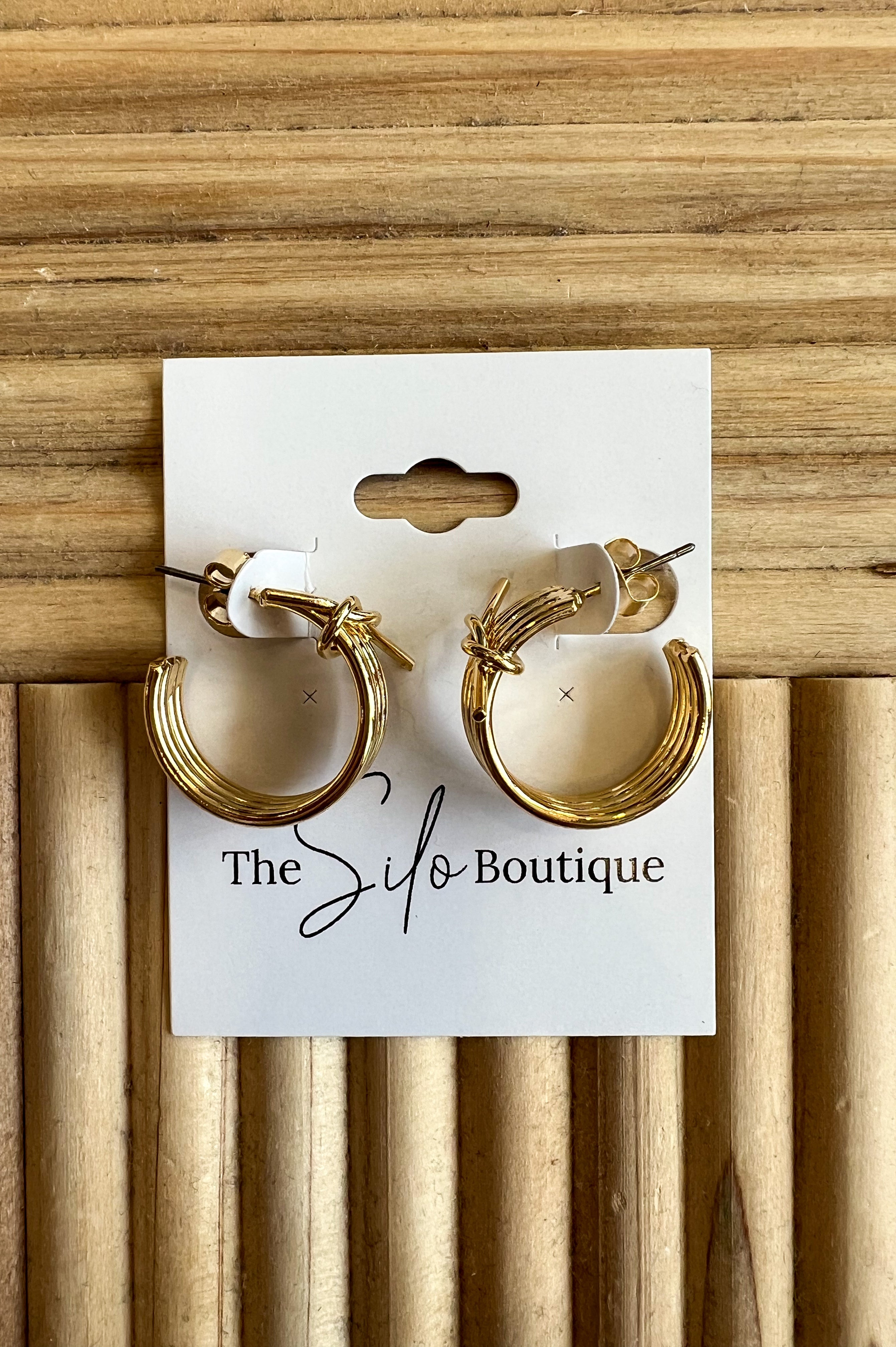 Fine Line Mini Hoop Earrings-Earrings-Fame-The Silo Boutique, Women's Fashion Boutique Located in Warren and Grand Forks North Dakota