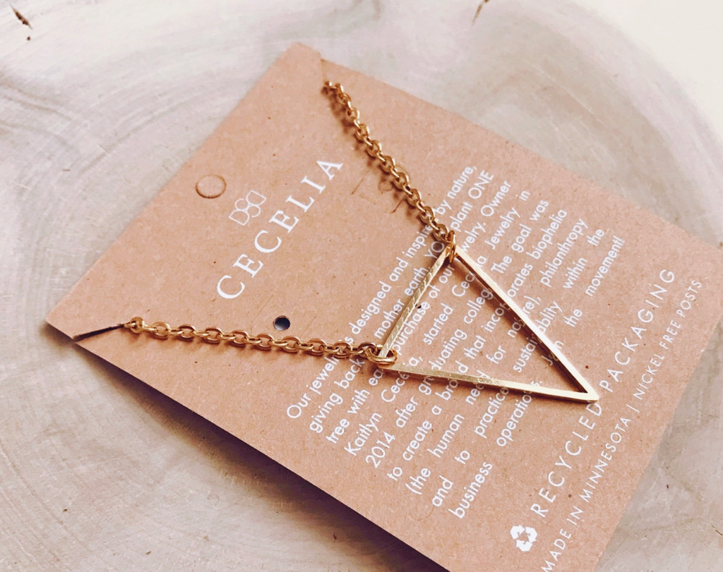 Triangle Necklace-Necklaces-cecila-The Silo Boutique, Women's Fashion Boutique Located in Warren and Grand Forks North Dakota