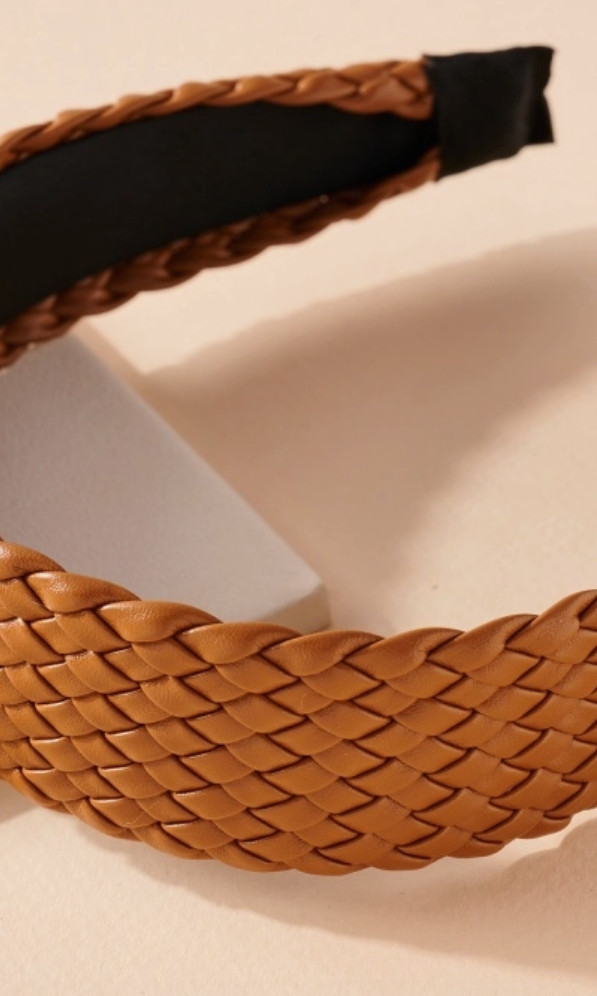 Ave Braided Leather Headband-Headbands-Fame-The Silo Boutique, Women's Fashion Boutique Located in Warren and Grand Forks North Dakota