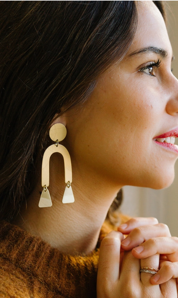 Rover Gold Arch Earrings-earrings-rover-The Silo Boutique, Women's Fashion Boutique Located in Warren and Grand Forks North Dakota