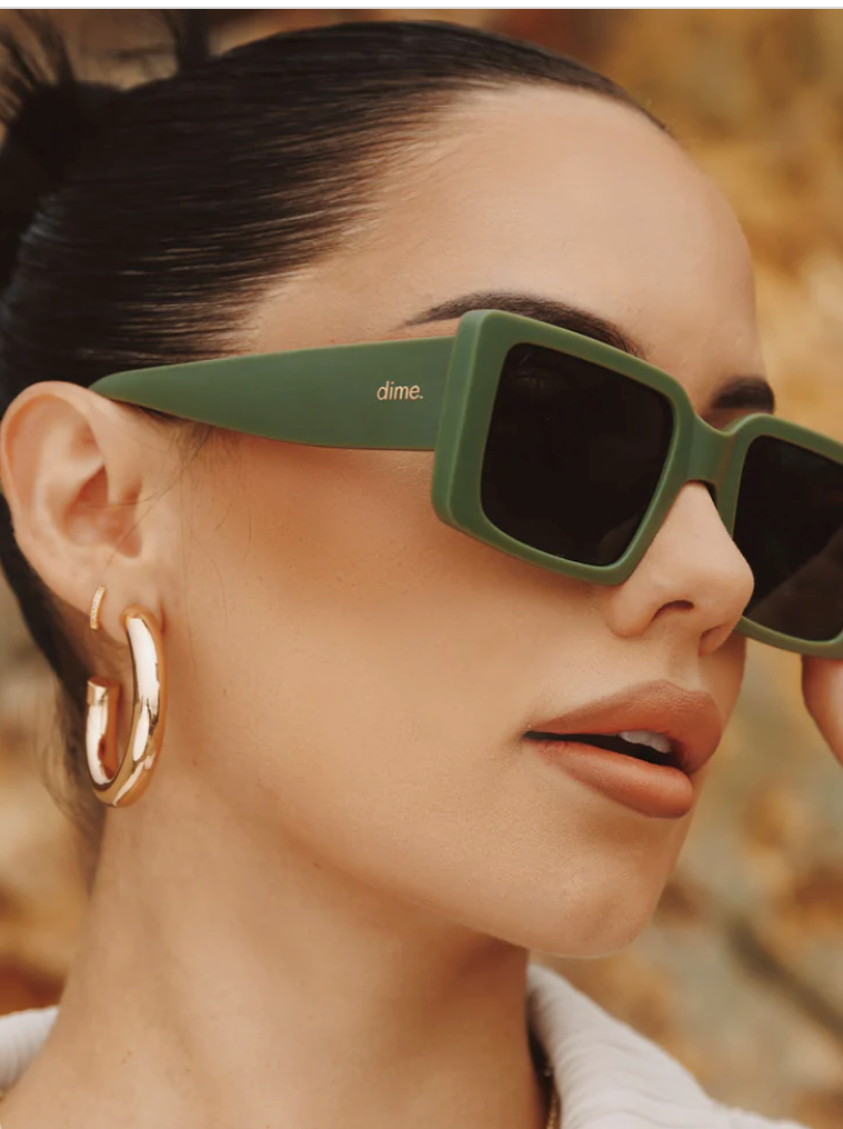 Dime Brunch Matte Olive Sunglasses-Sunglasses-dime-The Silo Boutique, Women's Fashion Boutique Located in Warren and Grand Forks North Dakota