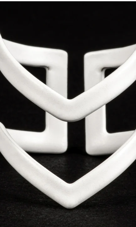 White Double Chevron Ring-Rings-locked and layered-The Silo Boutique, Women's Fashion Boutique Located in Warren and Grand Forks North Dakota