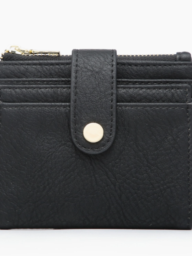 Jen and Co Black Sam Mini Snap Card Wallet-Wallets-Jen and Co-The Silo Boutique, Women's Fashion Boutique Located in Warren and Grand Forks North Dakota