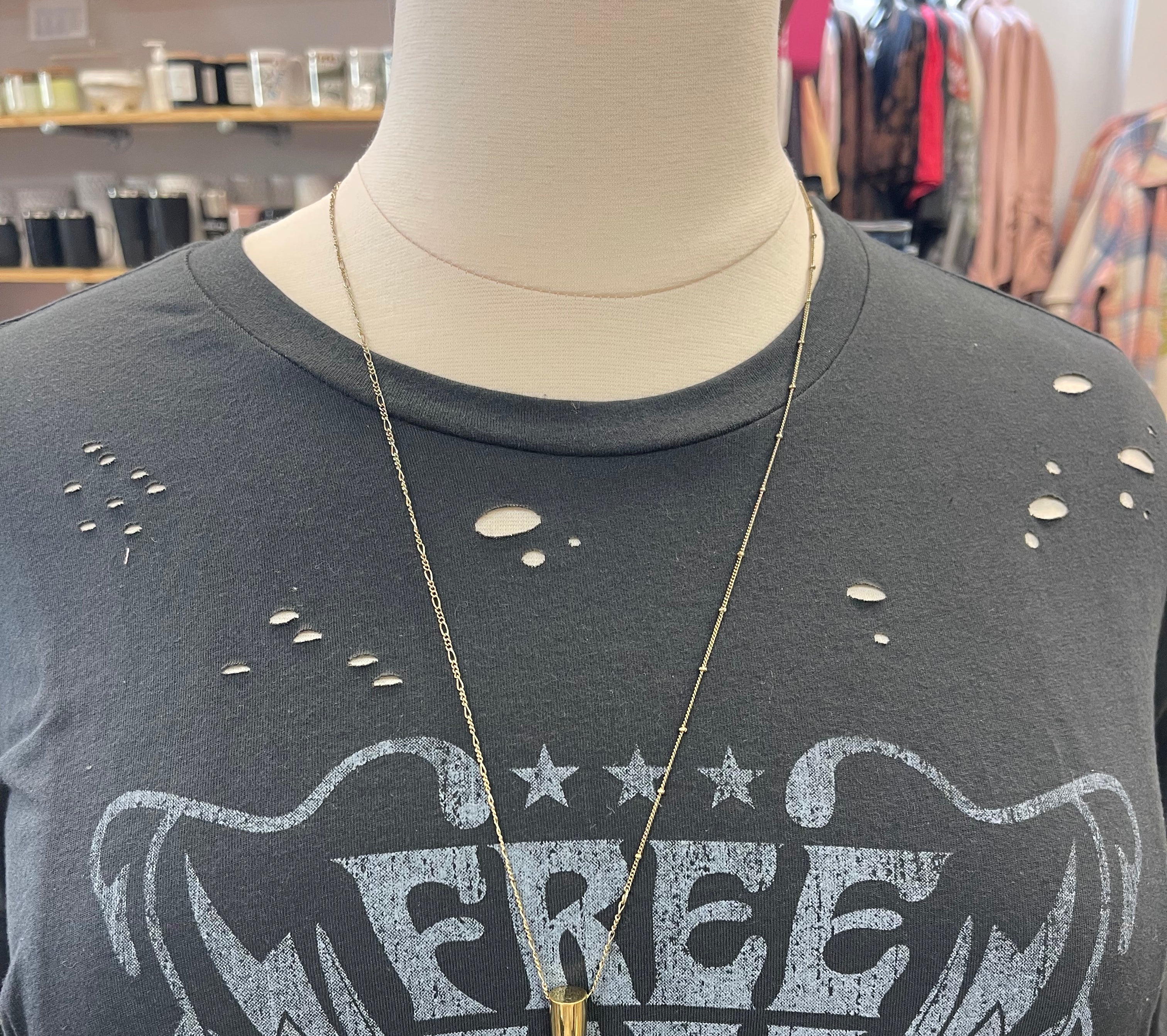 Encore Gold Long Necklace-Necklaces-encore-The Silo Boutique, Women's Fashion Boutique Located in Warren and Grand Forks North Dakota