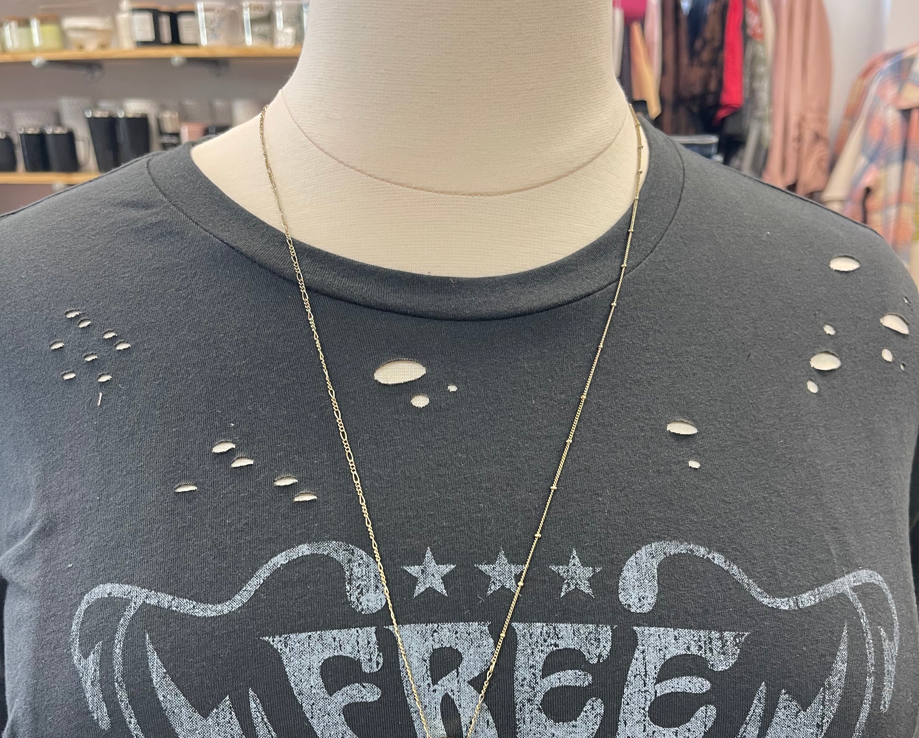 Encore Gold Long Necklace-Necklaces-encore-The Silo Boutique, Women's Fashion Boutique Located in Warren and Grand Forks North Dakota