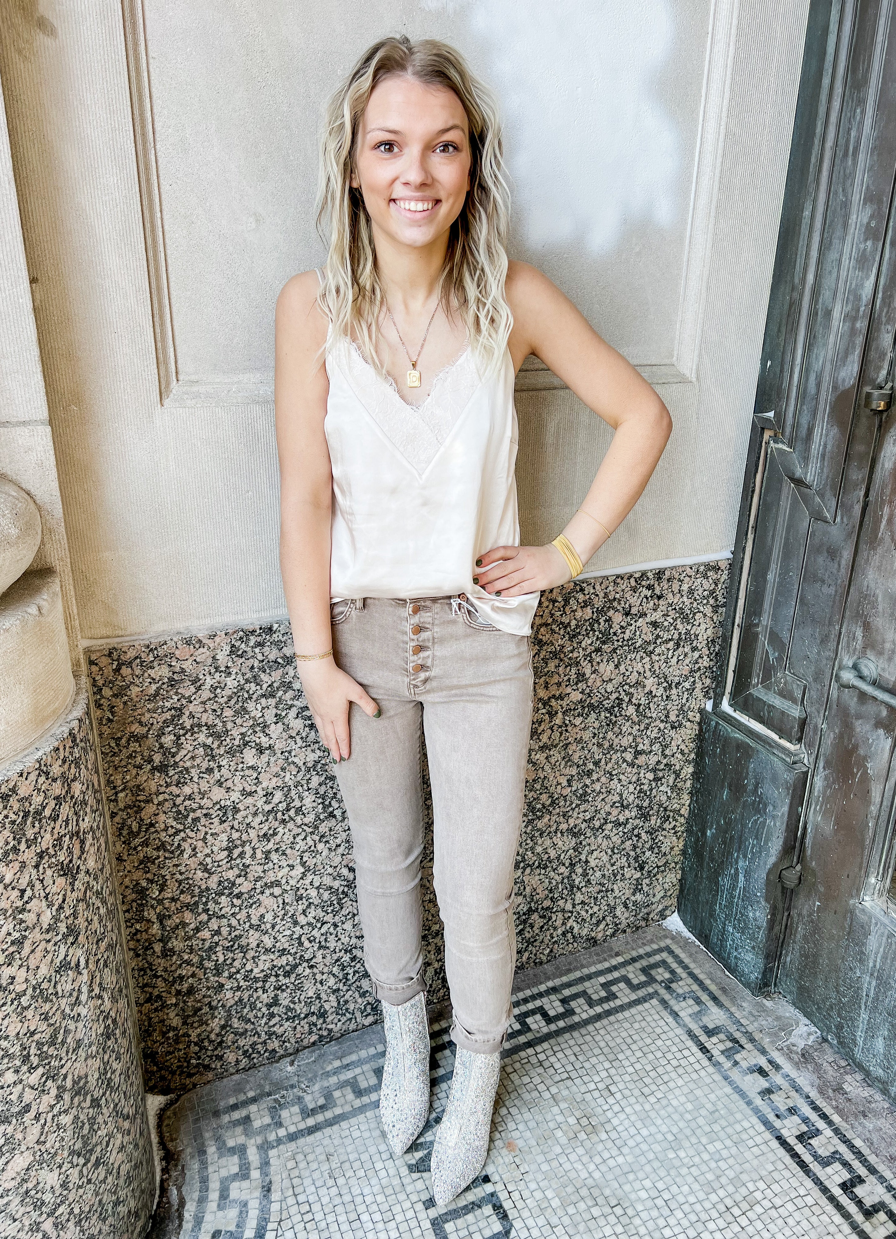 Cream Stella Cami-Cami-skies are blue-The Silo Boutique, Women's Fashion Boutique Located in Warren and Grand Forks North Dakota