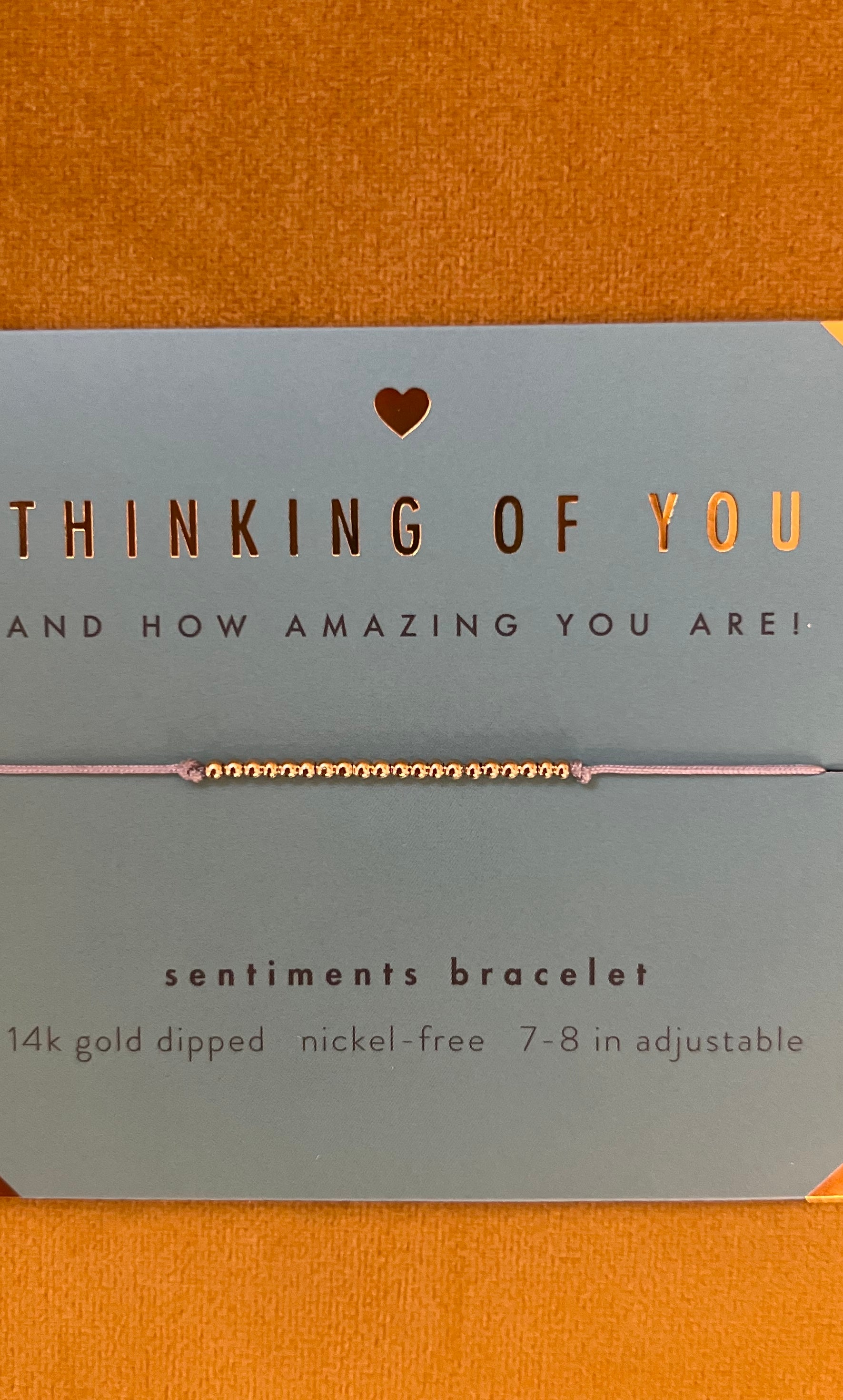 Sentiments Thinking of You Bracelet-Bracelets-lucky feather-The Silo Boutique, Women's Fashion Boutique Located in Warren and Grand Forks North Dakota