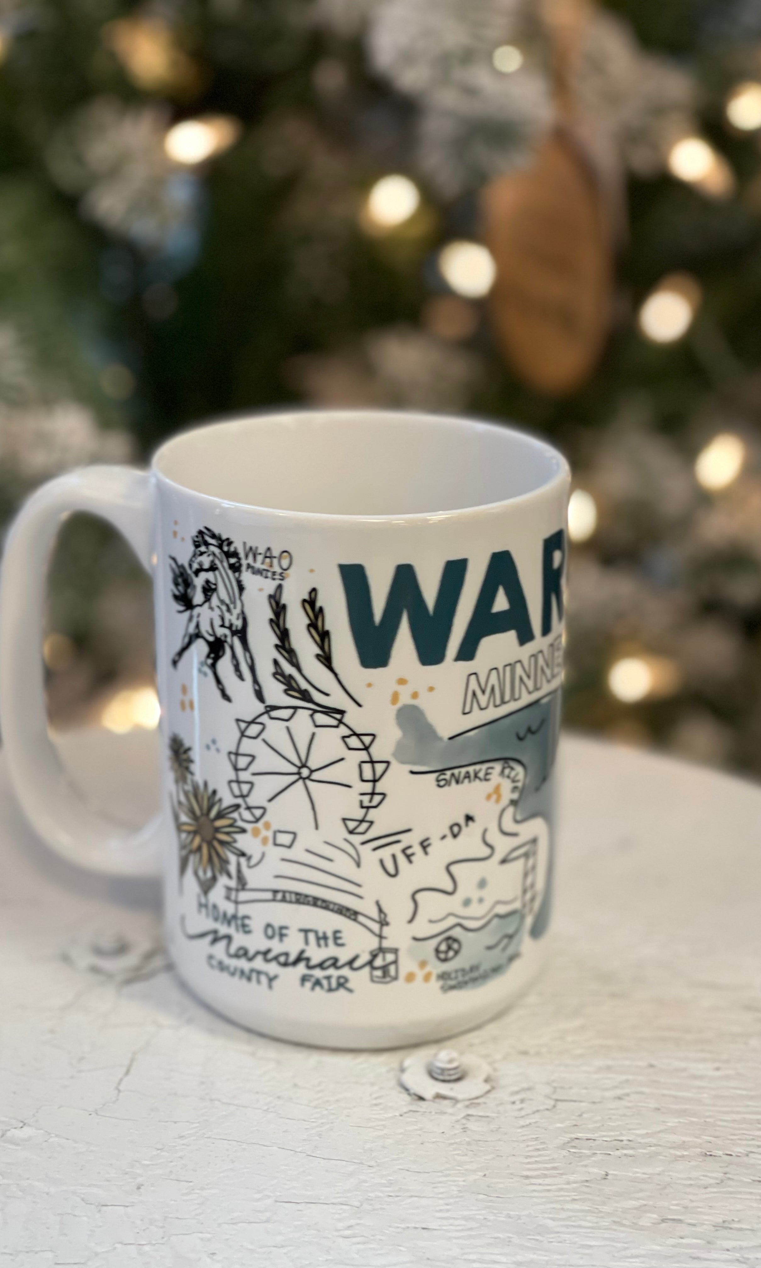 Warren Coffee Mug-Coffee Mugs-ivory and sage-The Silo Boutique, Women's Fashion Boutique Located in Warren and Grand Forks North Dakota