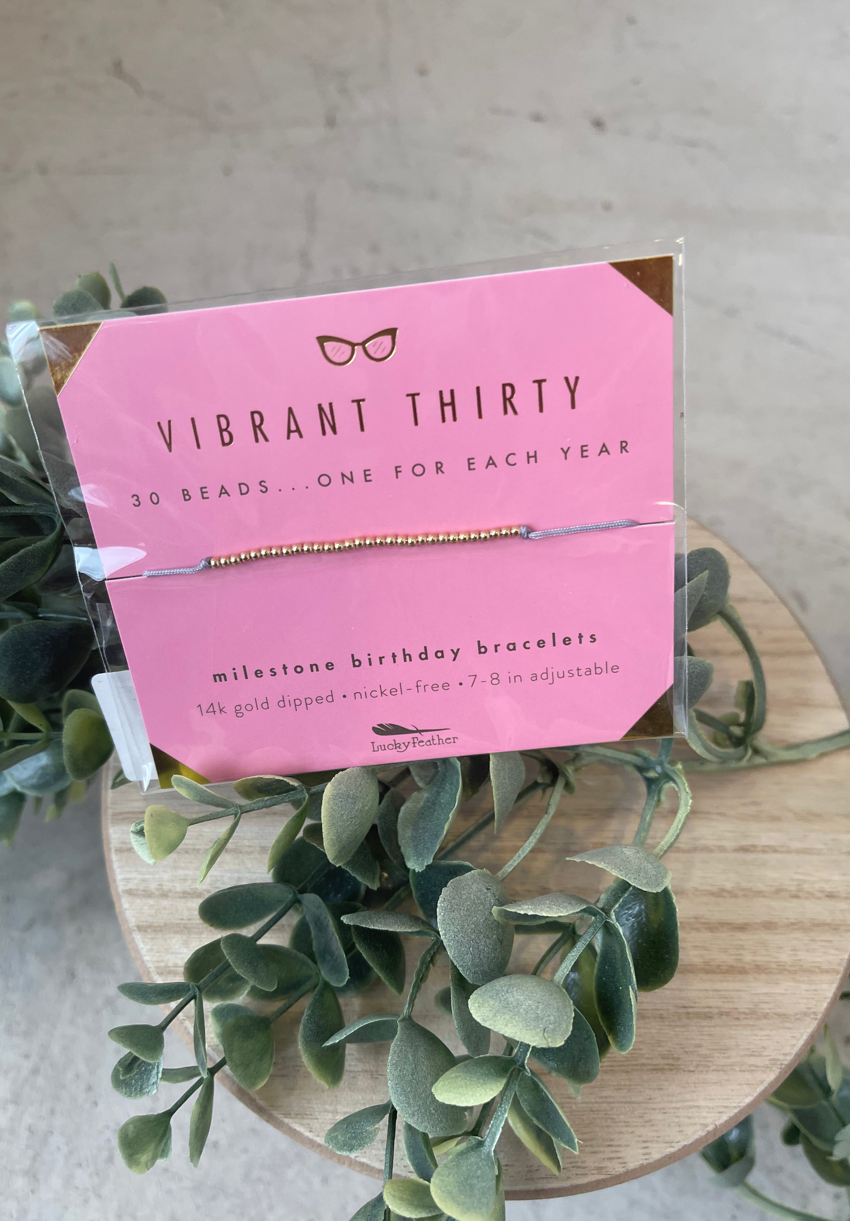 Vibrant 30 Milestone Birthday Bracelet-Bracelets-lucky feather-The Silo Boutique, Women's Fashion Boutique Located in Warren and Grand Forks North Dakota