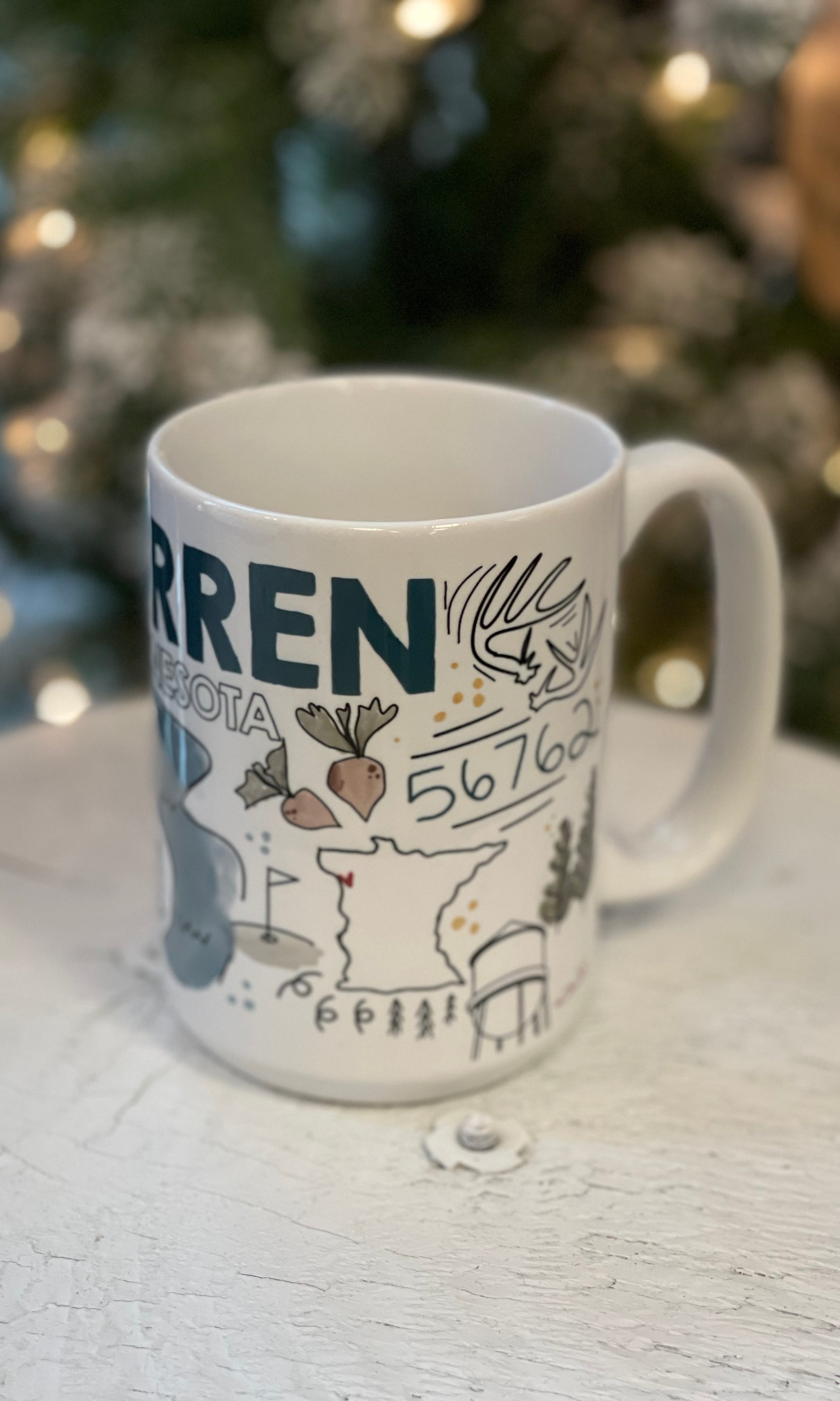Warren Coffee Mug-Coffee Mugs-ivory and sage-The Silo Boutique, Women's Fashion Boutique Located in Warren and Grand Forks North Dakota