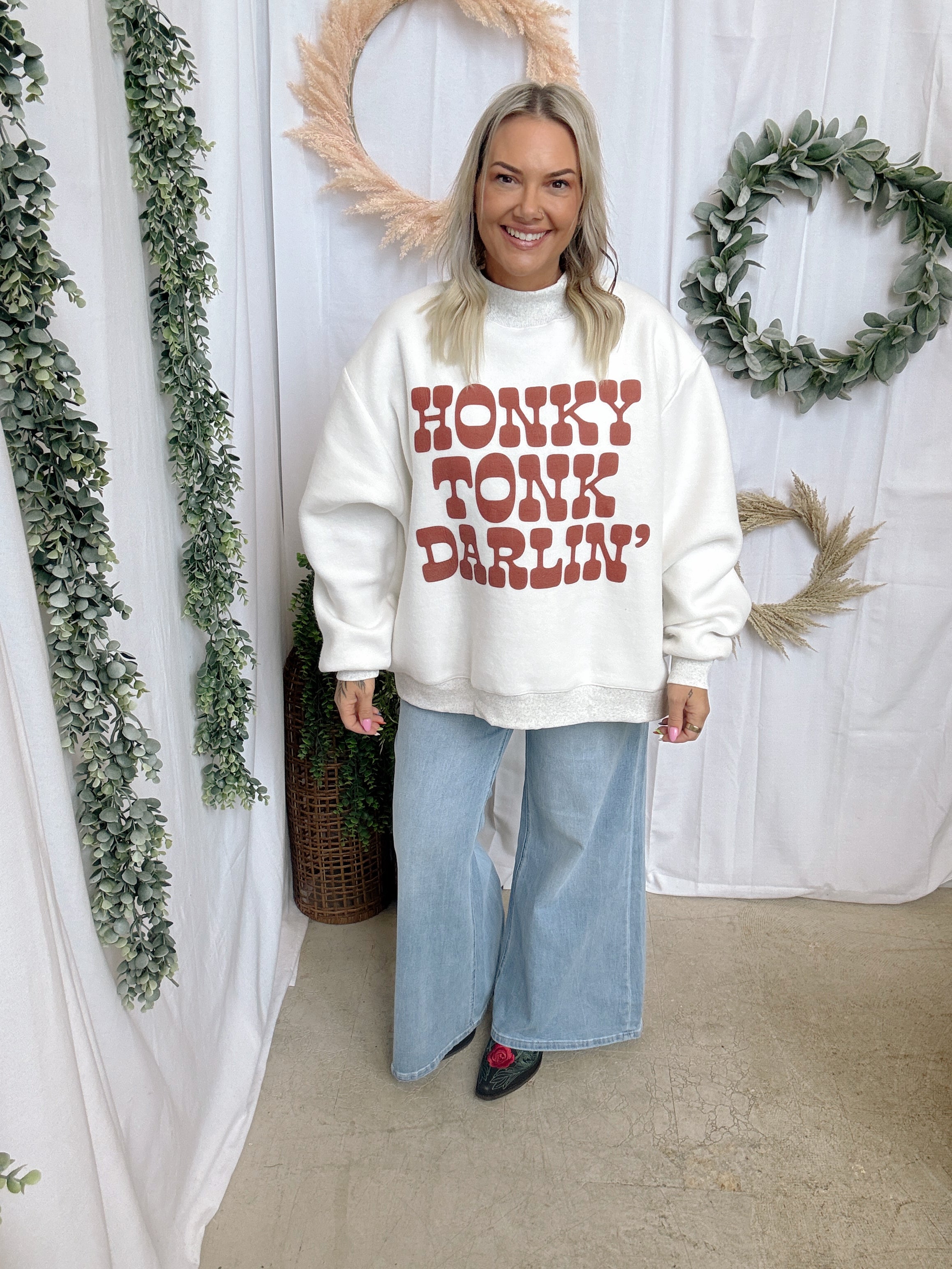 Dive Bar Babe' & Honky Tonk Darlin' Reversible Sweatshirt-Sweatshirts-bucketlist-The Silo Boutique, Women's Fashion Boutique Located in Warren and Grand Forks North Dakota