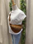 Moda Luxe Star Belt Bag-Cognac-Crossbody Purses-moda-The Silo Boutique, Women's Fashion Boutique Located in Warren and Grand Forks North Dakota