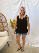Classic Linen Tank Top-Black-Tank Tops-Umgee-The Silo Boutique, Women's Fashion Boutique Located in Warren and Grand Forks North Dakota