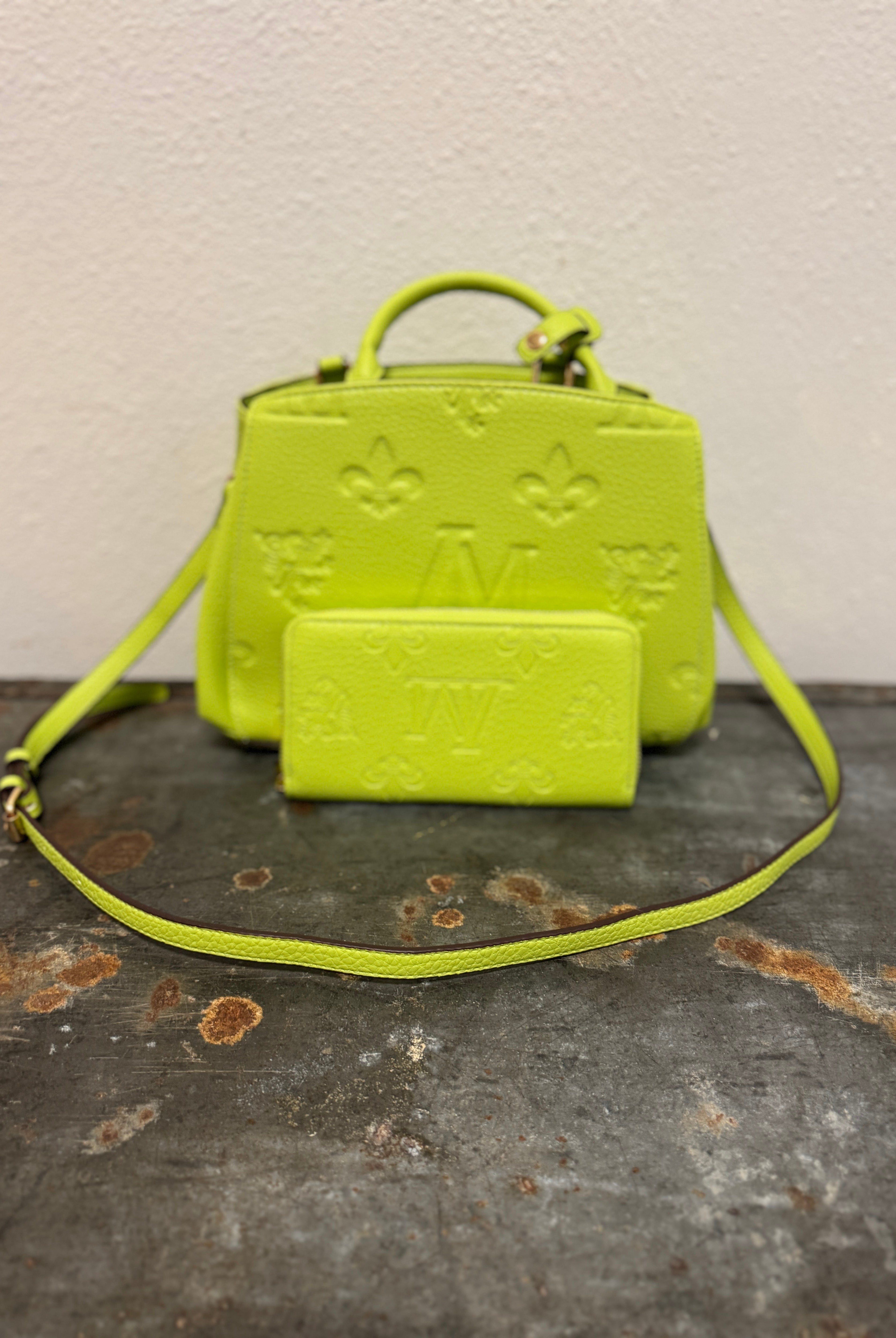 Mimi Embossed Crossbody Purse +Wallet-Crossbody Purses-princess purse-The Silo Boutique, Women's Fashion Boutique Located in Warren and Grand Forks North Dakota