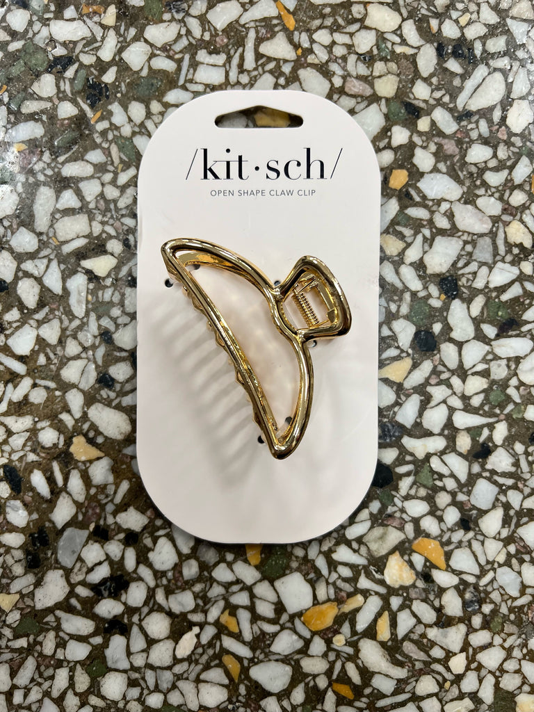 Open Shape Claw Clip - Gold-Hair Accessories-kitsch-The Silo Boutique, Women's Fashion Boutique Located in Warren and Grand Forks North Dakota