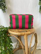 Essential Stripe Cosmetic-Green Rose-Purses-Fair-The Silo Boutique, Women's Fashion Boutique Located in Warren and Grand Forks North Dakota