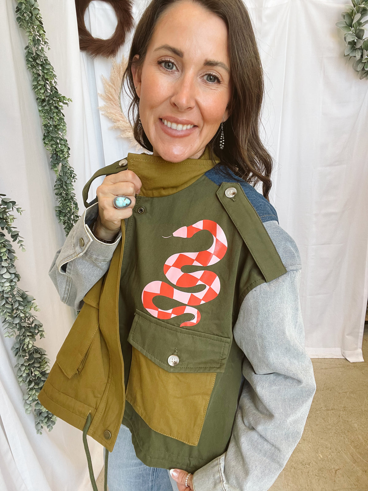 Davi Dani Mixed Media Jacket-Coats & Jackets-davi dani-The Silo Boutique, Women's Fashion Boutique Located in Warren and Grand Forks North Dakota
