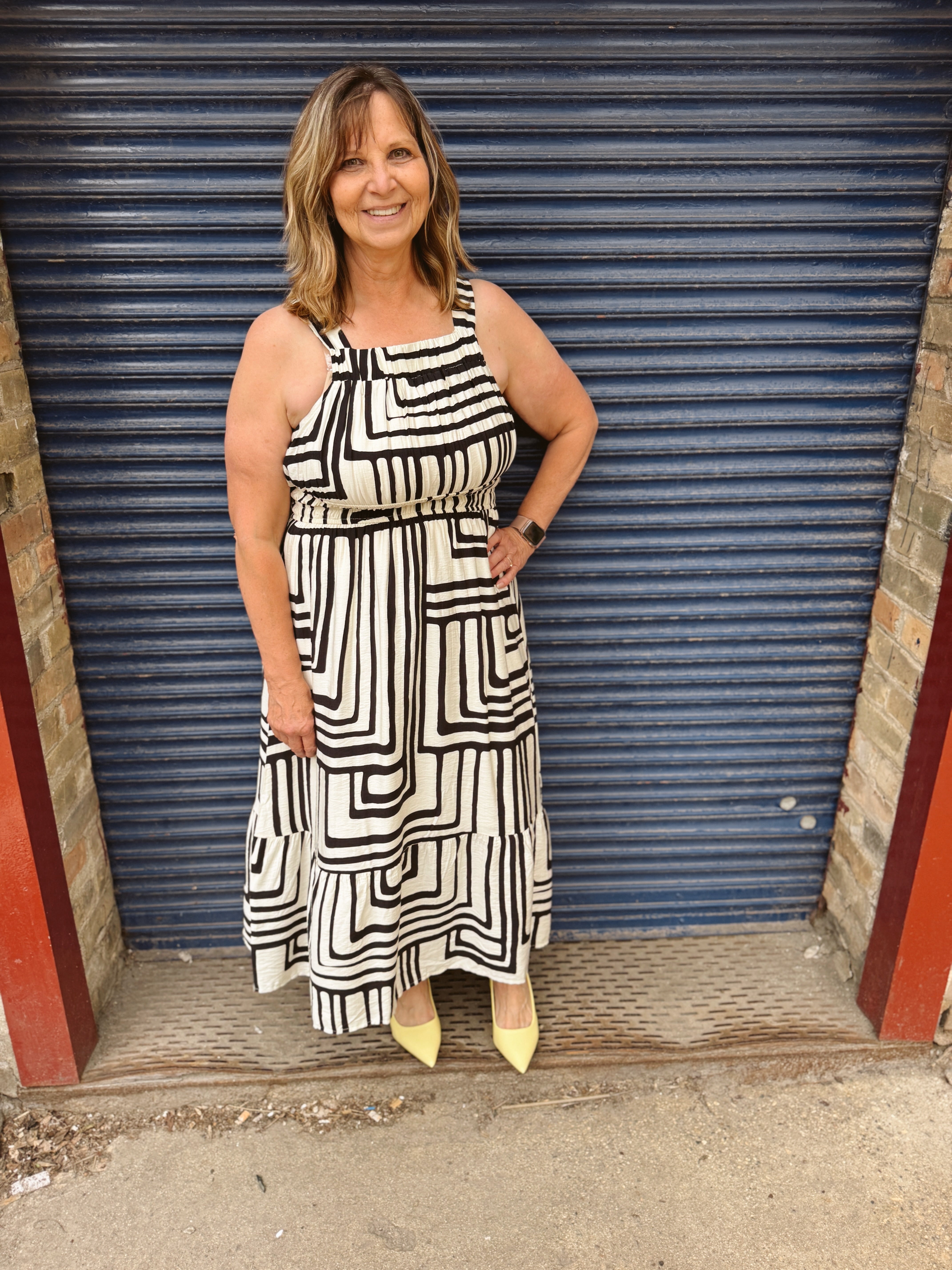 Cream and Black Boho Dress-Dresses-very j-The Silo Boutique, Women's Fashion Boutique Located in Warren and Grand Forks North Dakota