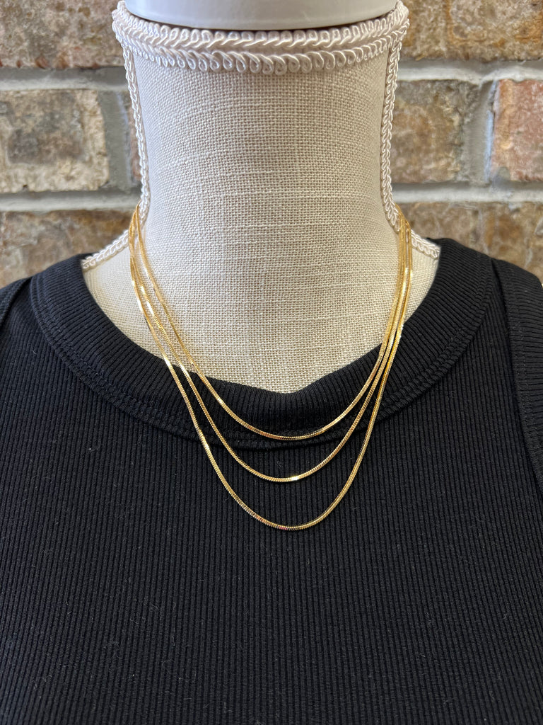 Fame Layered Snake Chain Necklace-Necklaces-Fame-The Silo Boutique, Women's Fashion Boutique Located in Warren and Grand Forks North Dakota