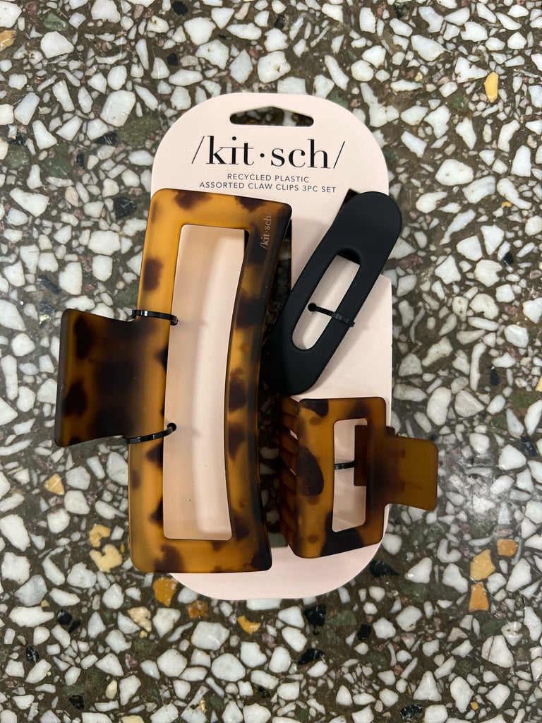 Kitsch Assorted Claw Clips- Rectangle Open Shape-Hair Accessories-kitsch-The Silo Boutique, Women's Fashion Boutique Located in Warren and Grand Forks North Dakota