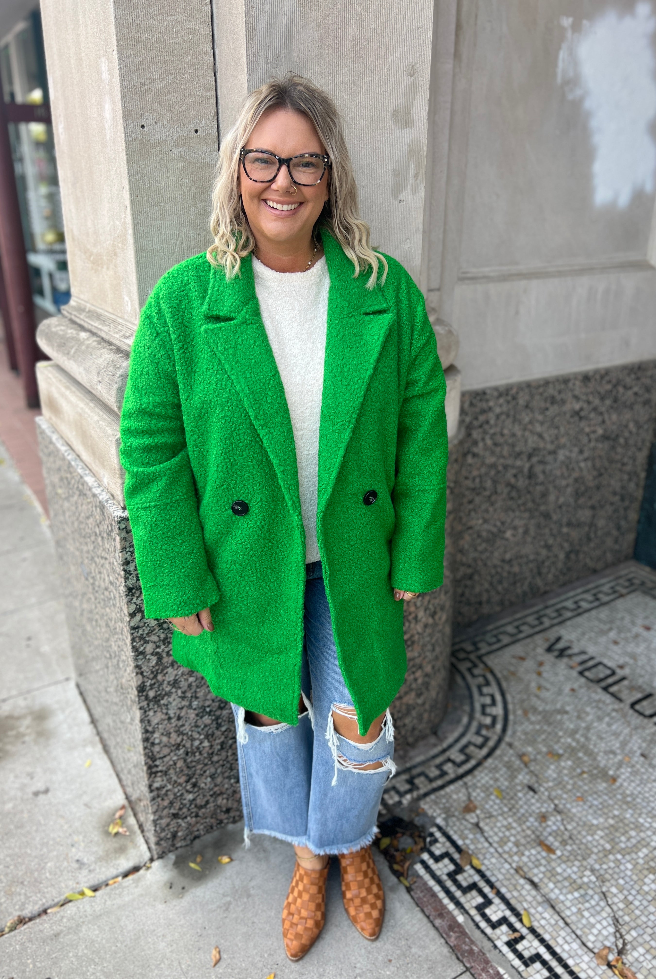 Kelly Green Timeless Jacket-Coats & Jackets-ellison-The Silo Boutique, Women's Fashion Boutique Located in Warren and Grand Forks North Dakota