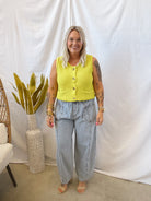 Chartreuse Tank Sweater-Tank Tops-very j-The Silo Boutique, Women's Fashion Boutique Located in Warren and Grand Forks North Dakota