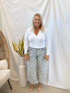 Fade Checkered Barrel Jeans-jeans-eesome-The Silo Boutique, Women's Fashion Boutique Located in Warren and Grand Forks North Dakota