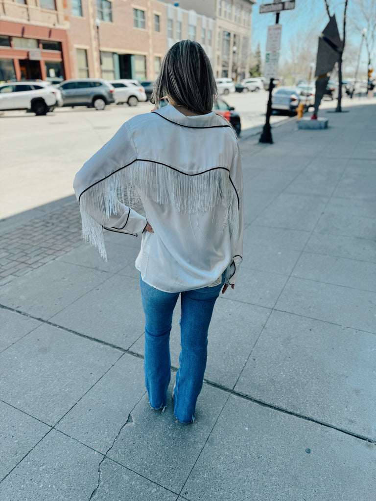 Ready for the Rodeo Top-White-Long Sleeve Tops-blue B-The Silo Boutique, Women's Fashion Boutique Located in Warren and Grand Forks North Dakota