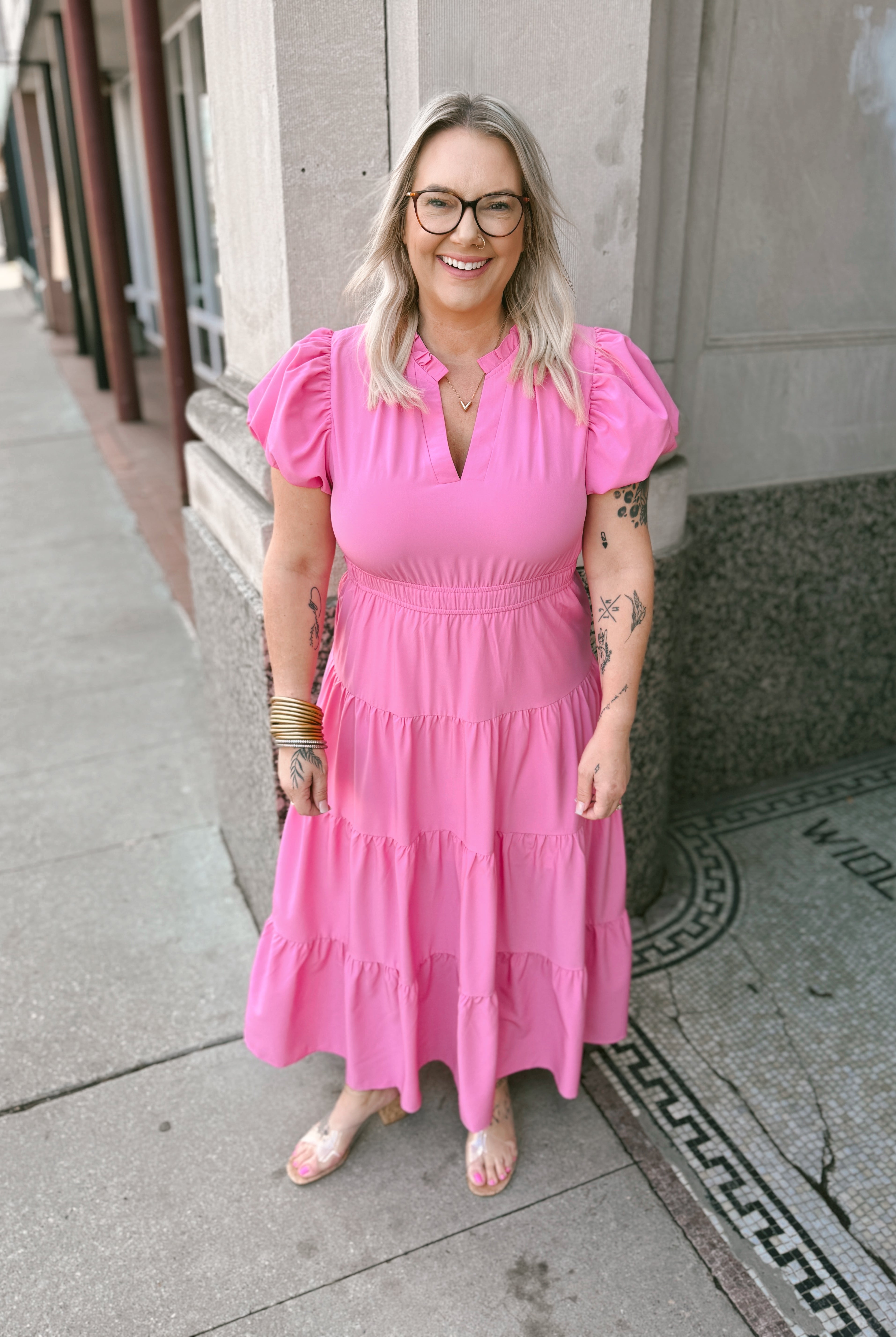 Pink Beauty Dress-Entro-The Silo Boutique, Women's Fashion Boutique Located in Warren and Grand Forks North Dakota