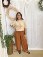 Jane Vintage Gauze Pants-Camel-Pants-jade by jane-The Silo Boutique, Women's Fashion Boutique Located in Warren and Grand Forks North Dakota