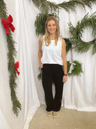 Rae Mode Piped Black Pants-Pants-rae mode-The Silo Boutique, Women's Fashion Boutique Located in Warren and Grand Forks North Dakota