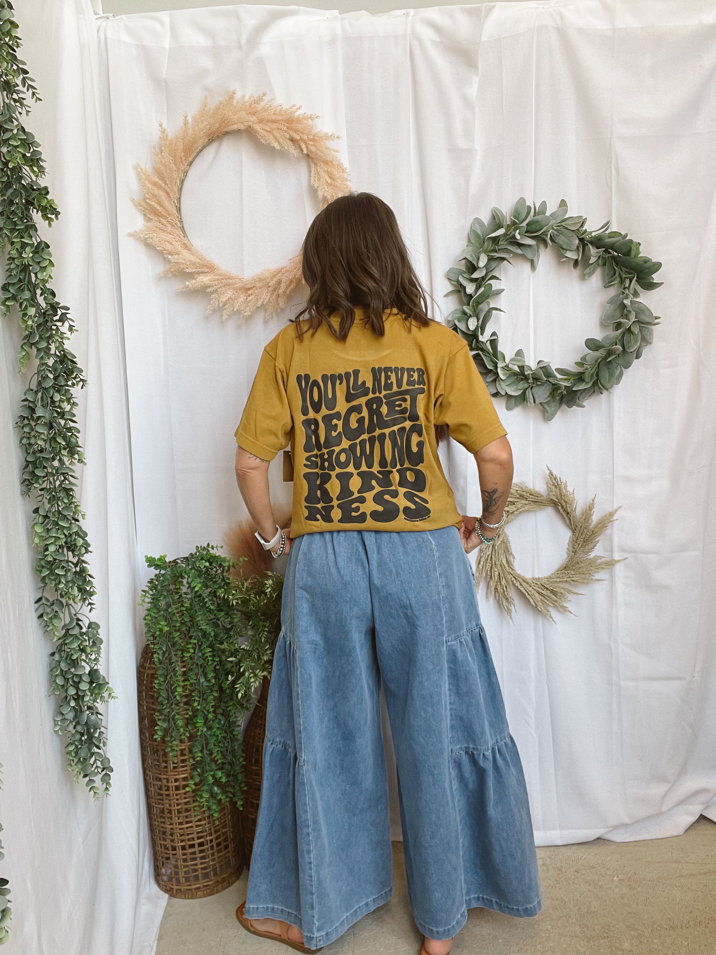 Peace & Never Regret Kindness Tee-Graphic Tees-southern bliss-The Silo Boutique, Women's Fashion Boutique Located in Warren and Grand Forks North Dakota