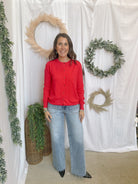 Celia Button Up Cardigan-Red-Cardigans-staccato-The Silo Boutique, Women's Fashion Boutique Located in Warren and Grand Forks North Dakota
