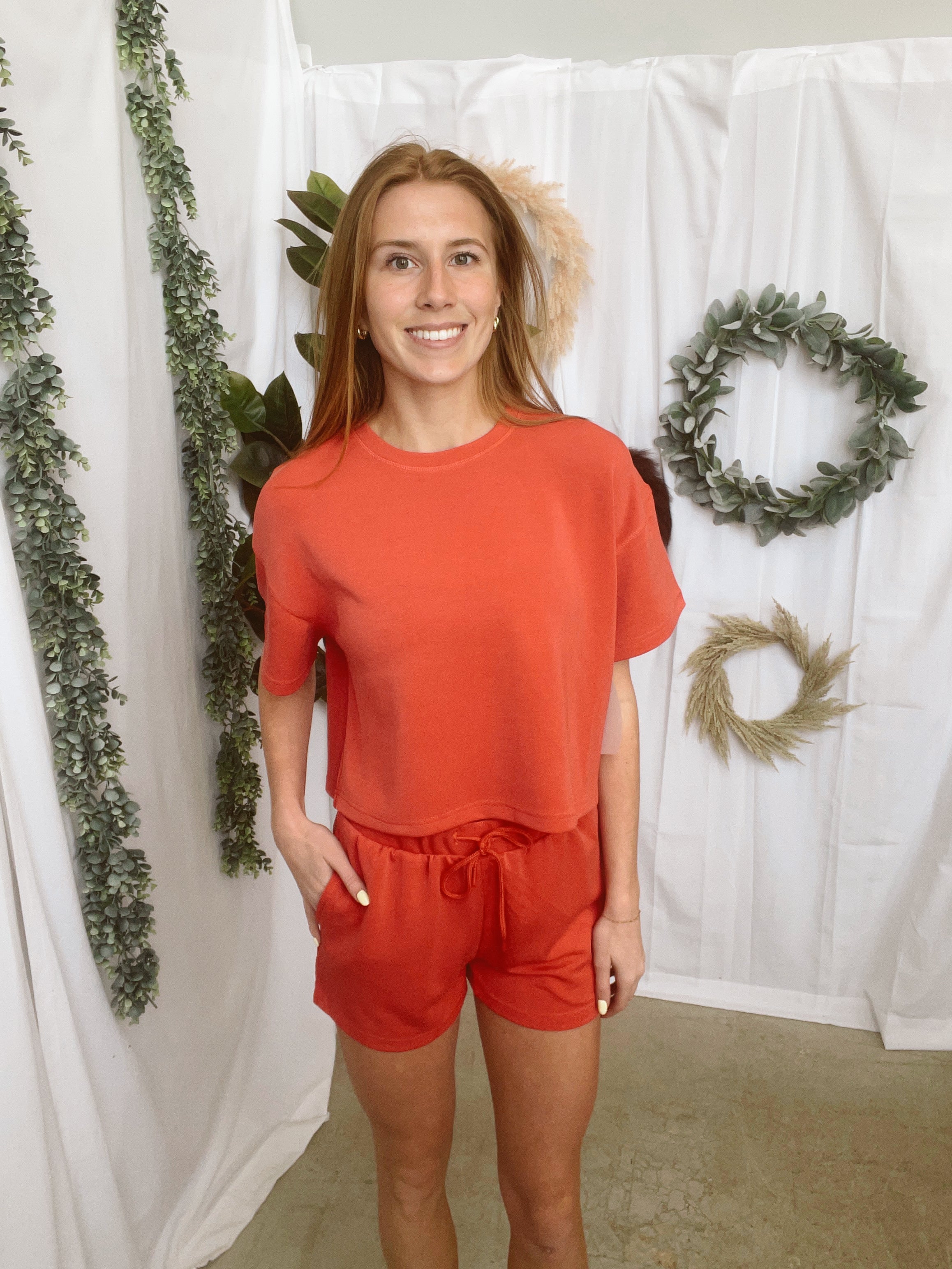 Mono B Laguna Short Set-Red-Outfit Sets-mono b-The Silo Boutique, Women's Fashion Boutique Located in Warren and Grand Forks North Dakota