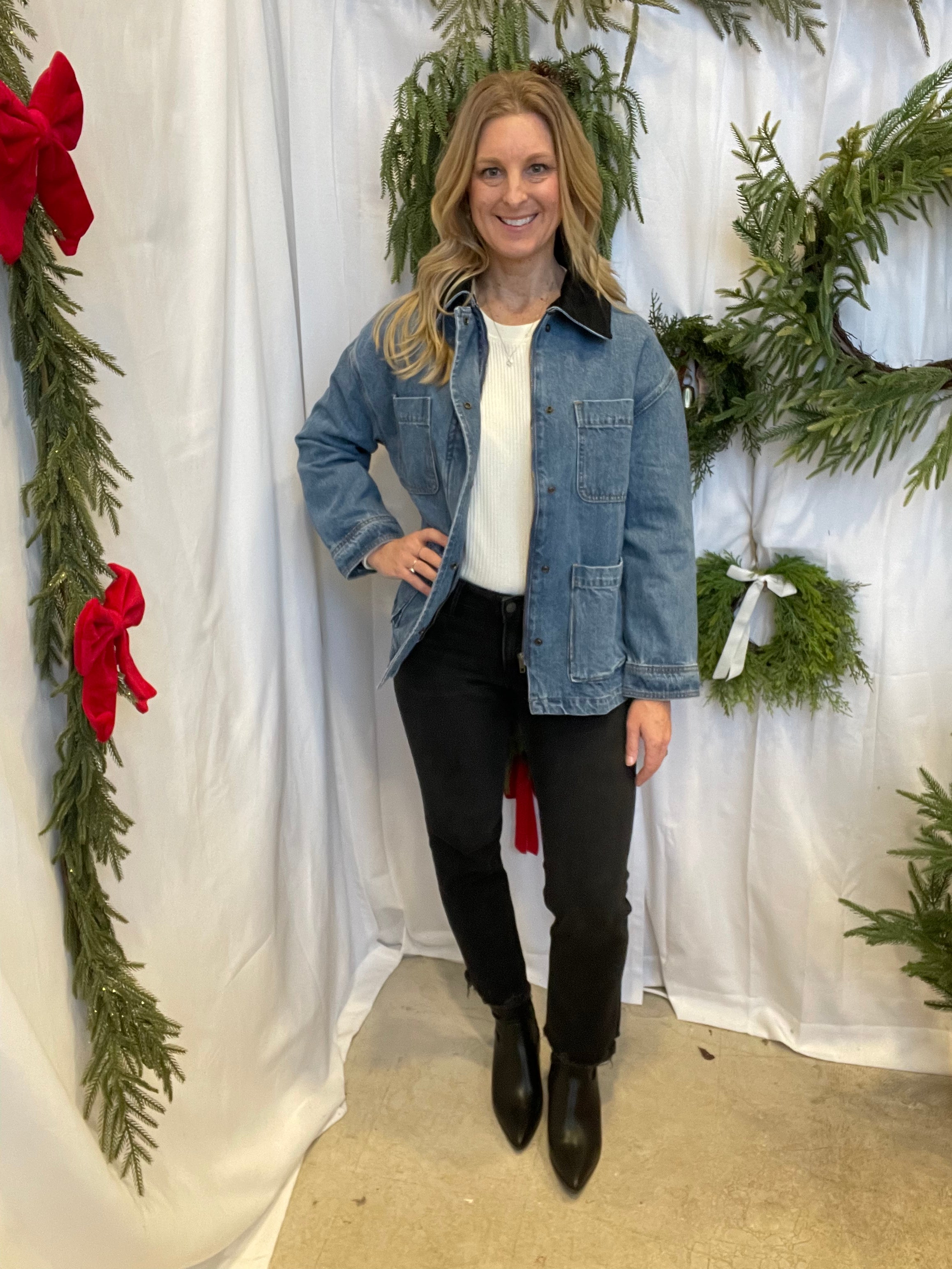 Miou Corded Collar Jacket-Coats & Jackets-miou muse-The Silo Boutique, Women's Fashion Boutique Located in Warren and Grand Forks North Dakota