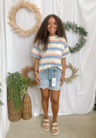 Cassius Striped Tee-Graphic Tees-by together-The Silo Boutique, Women's Fashion Boutique Located in Warren and Grand Forks North Dakota