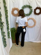 Mica Dune Trouser Hem Jean-Black-Jeans-mica-The Silo Boutique, Women's Fashion Boutique Located in Warren and Grand Forks North Dakota