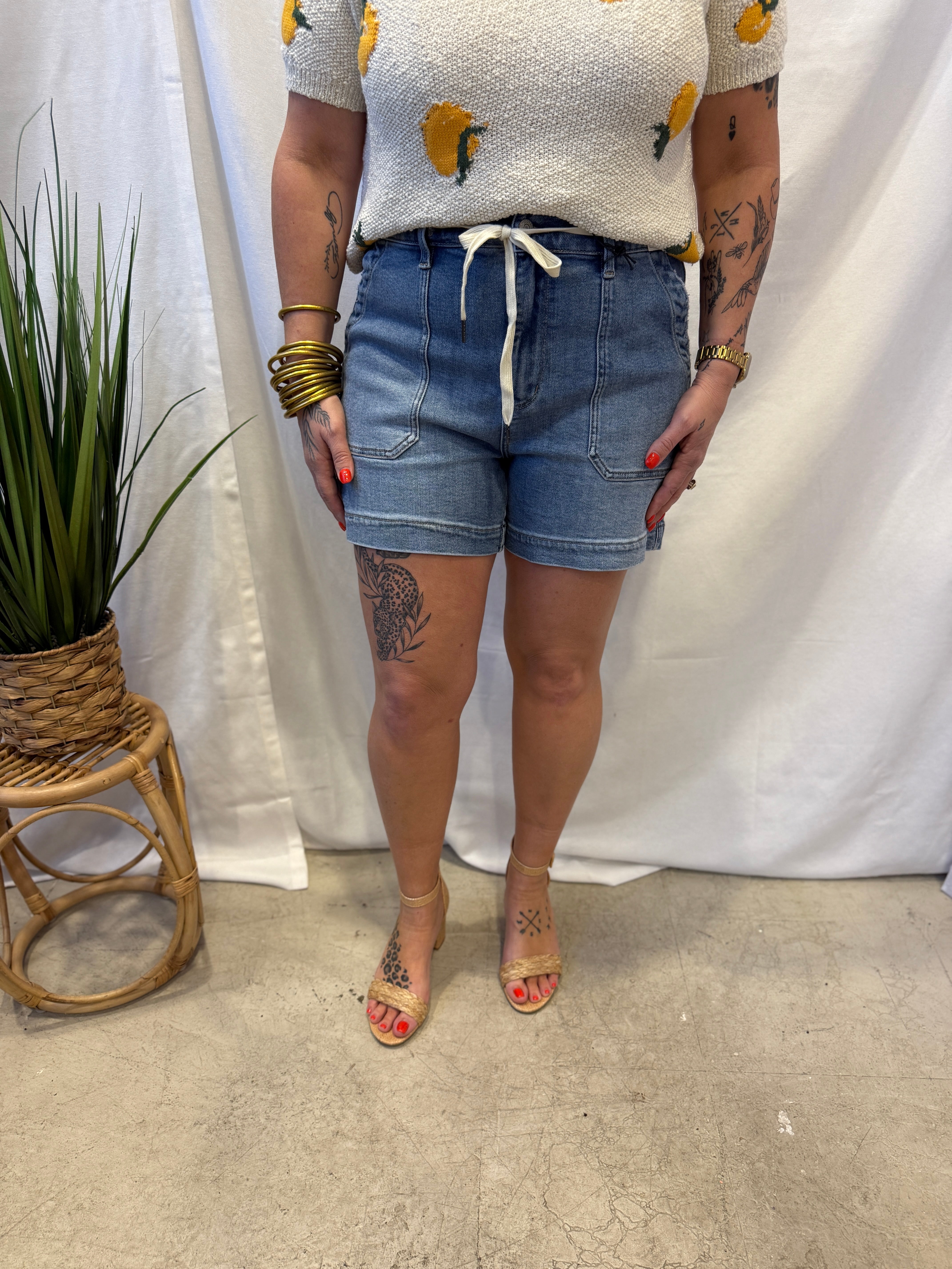 Judy Blue Vintage Wash Jogger Shorts-Shorts-judy blue-The Silo Boutique, Women's Fashion Boutique Located in Warren and Grand Forks North Dakota