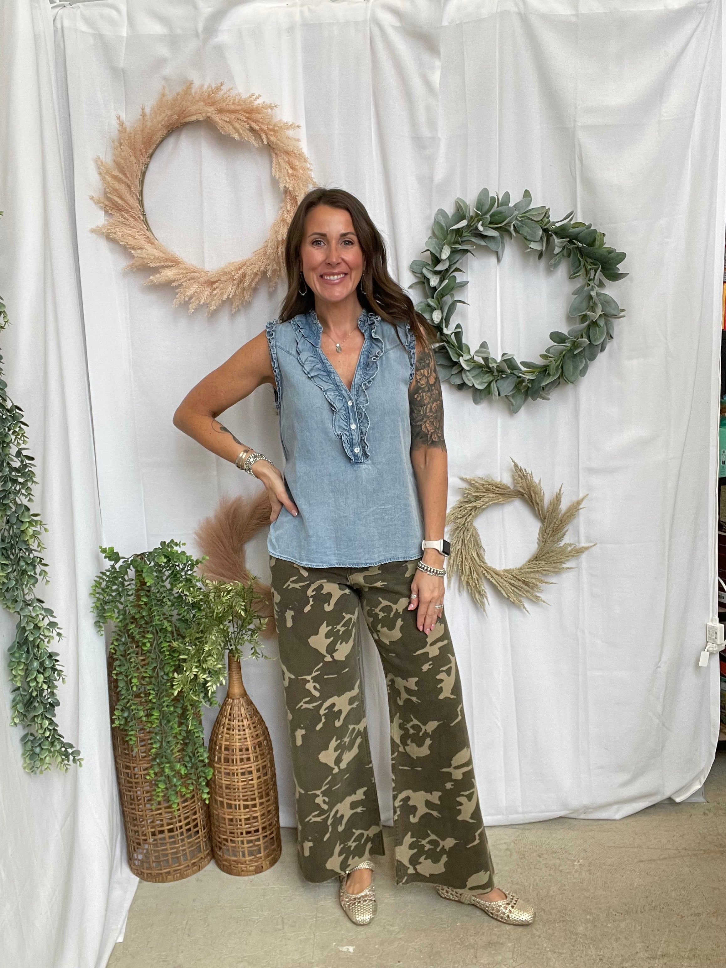 The Bella Denim Tank Top-Tank Tops-eesome-The Silo Boutique, Women's Fashion Boutique Located in Warren and Grand Forks North Dakota