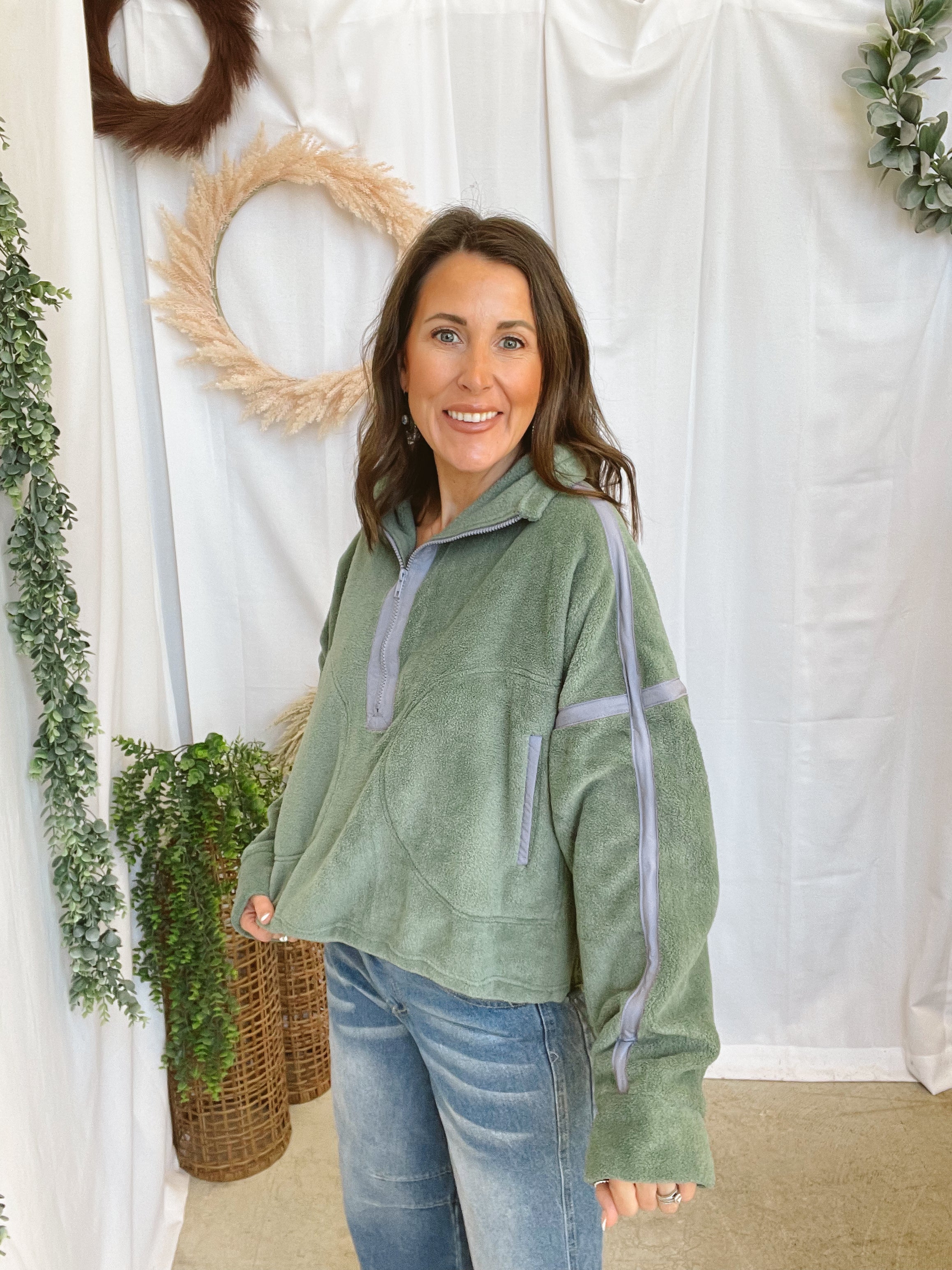 Krissy Fleece Pullover-Pistachio-Sweatshirts-hyfve-The Silo Boutique, Women's Fashion Boutique Located in Warren and Grand Forks North Dakota
