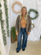 Sam Blazer-Eggplant Mix-Blazers-mystree-The Silo Boutique, Women's Fashion Boutique Located in Warren and Grand Forks North Dakota