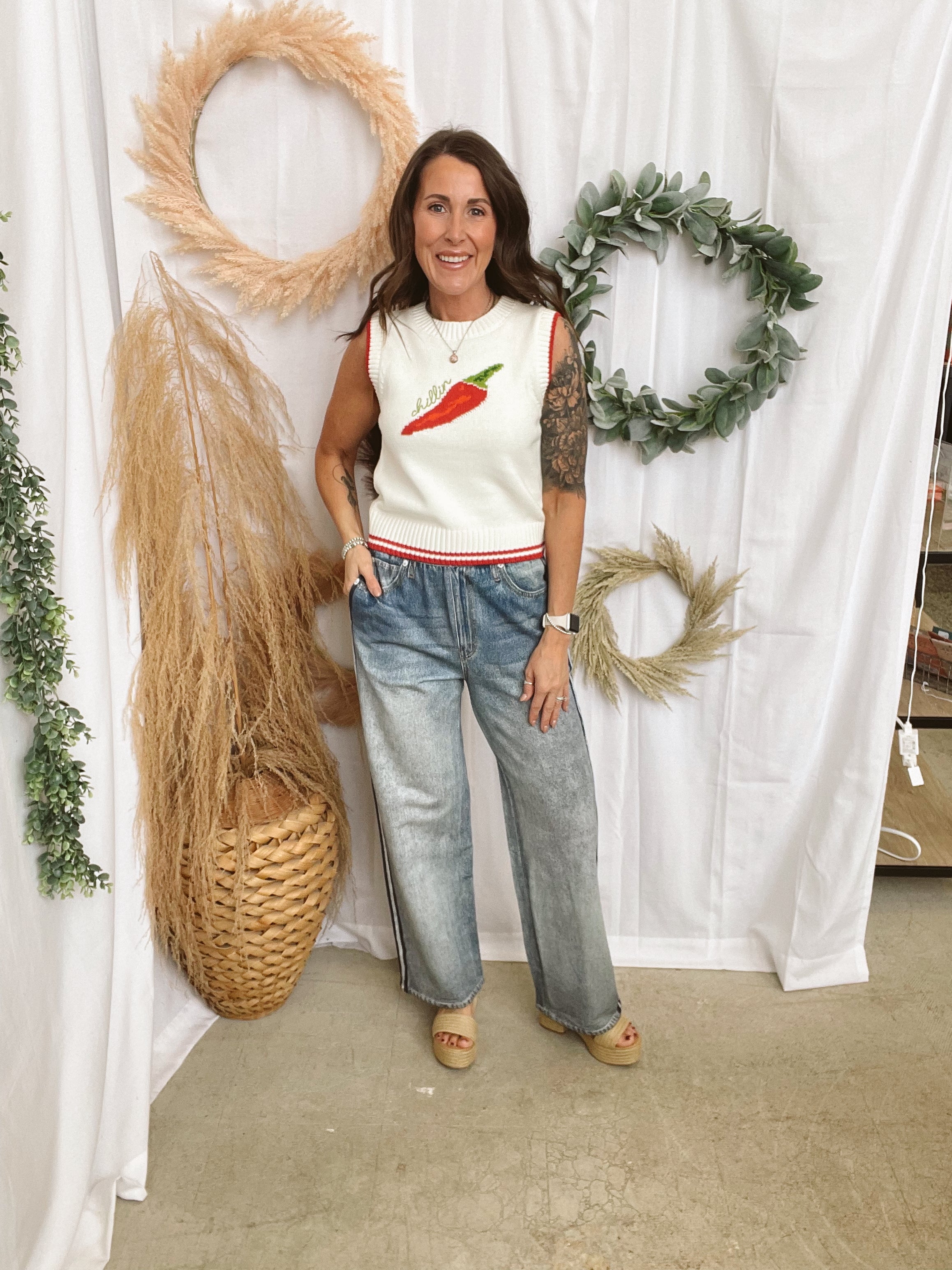 Elan Chili Sweater Tank-Tank Tops-elan-The Silo Boutique, Women's Fashion Boutique Located in Warren and Grand Forks North Dakota