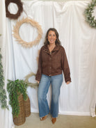 Quinn Suede Jacket-Brown-Coats & Jackets-hyfve-The Silo Boutique, Women's Fashion Boutique Located in Warren and Grand Forks North Dakota