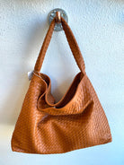 Leather Basket Weave Tote Purse-Purses-iccco-The Silo Boutique, Women's Fashion Boutique Located in Warren and Grand Forks North Dakota